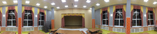 Одежда сцены и шторы в столовую гимназии №13, г. Новомосковск Тульской области